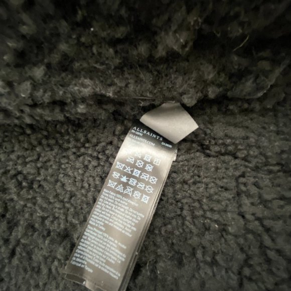 All Saints Black Shearling Coat - Picture 10 of 13